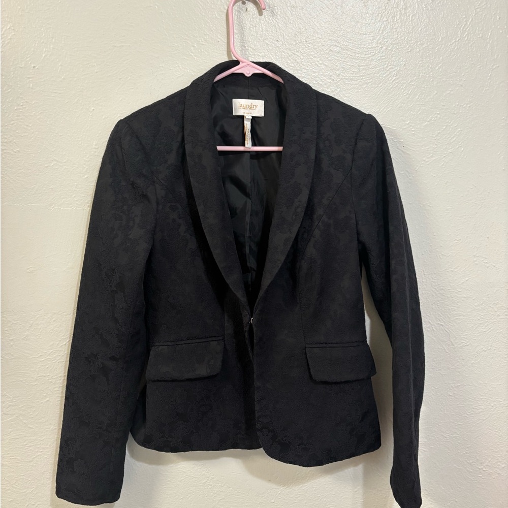 Laundry By Shelli Segal Black Tailored textured Blazer